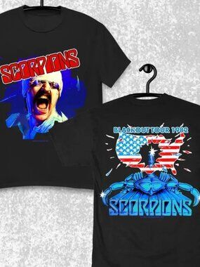 Vintage 80s Music Band Scorpions Blackout Tour Shirt tshirt